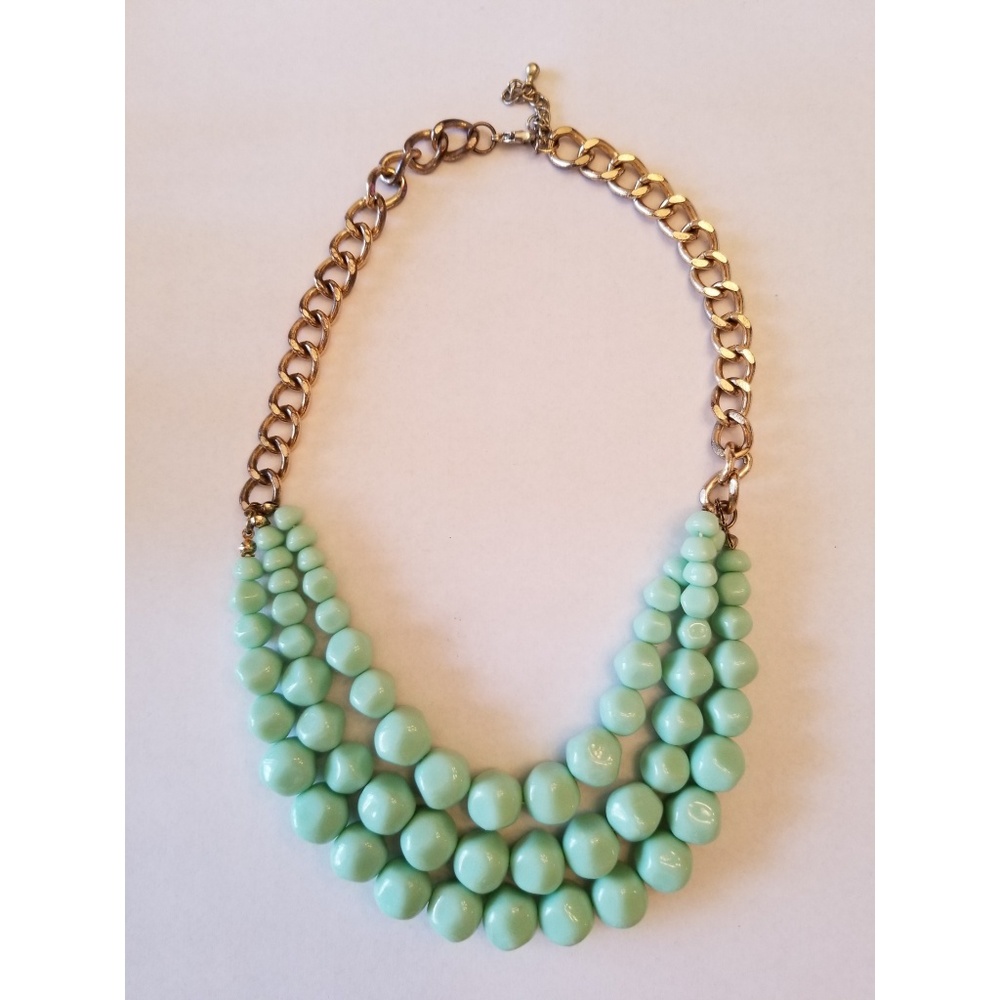 Teal & Gold Chunky Statement Necklace
